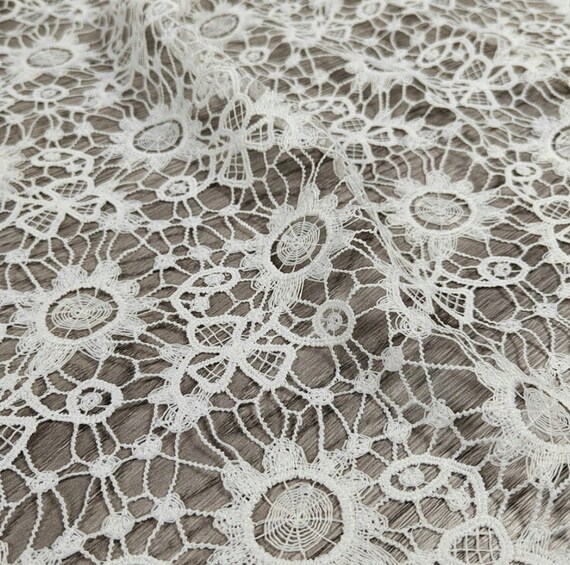 Floral Embroidery fabric By the yard