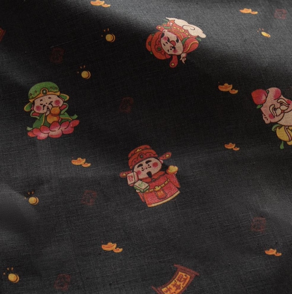 Print linen fabric by the yard