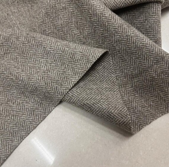 Herringbone wool fabric by the yard