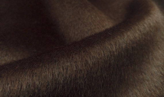 Brown alpaca wool fabric, woolen fabric by the yard