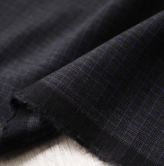 Plaid Worsted Wool Fabric by the yard