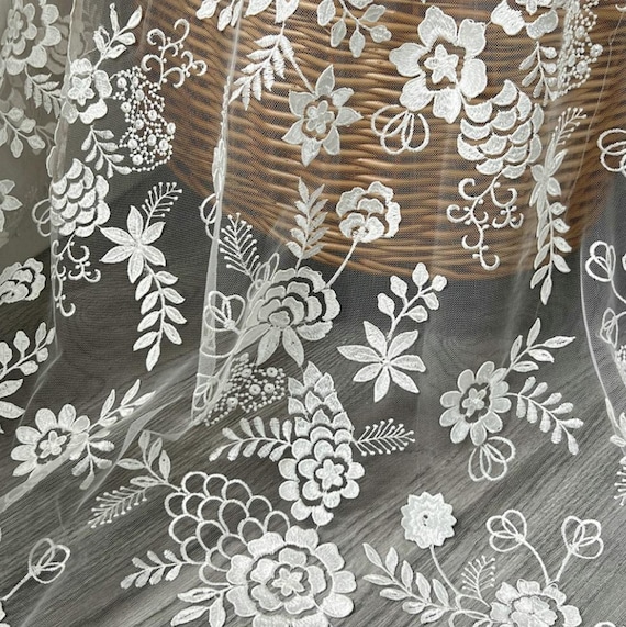 Embroidery lace fabric By the yard