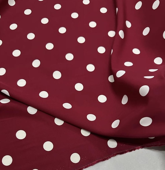 Polka dots Print tencel viscose fabric by the yard