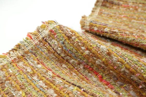 Tweed mohair wool fabric by the yard