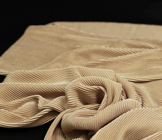 Textured crinkled fabric by the yard