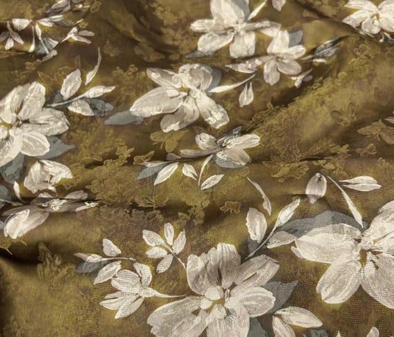 Jacquard floral viscose fabric by the yard