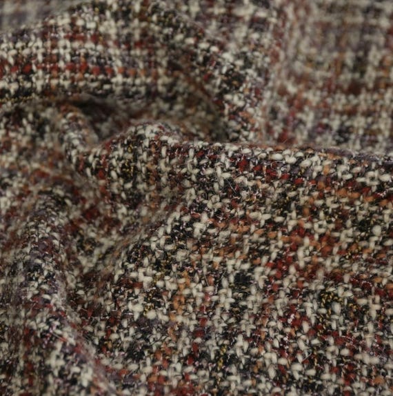 Colorful Tweed Wool fabric by the yard