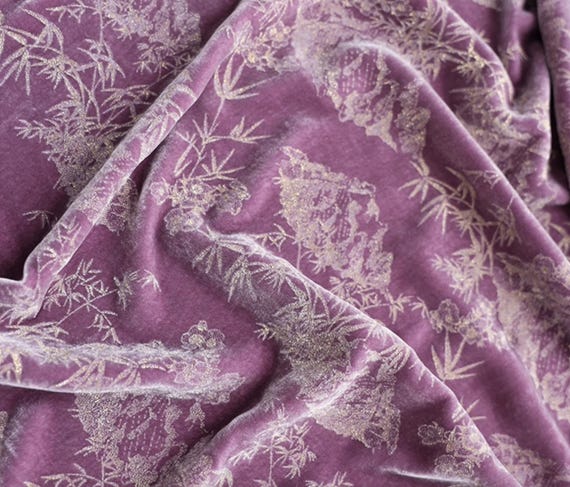 Silk velvet fabric by the yard