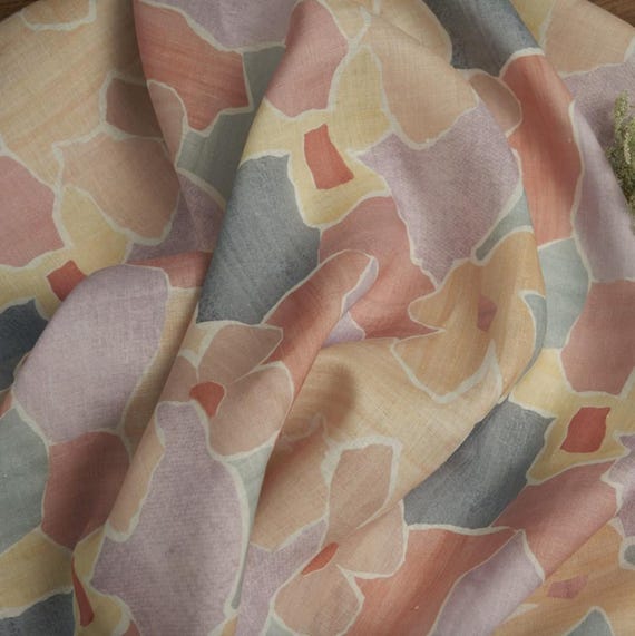 Print linen fabric by the yard