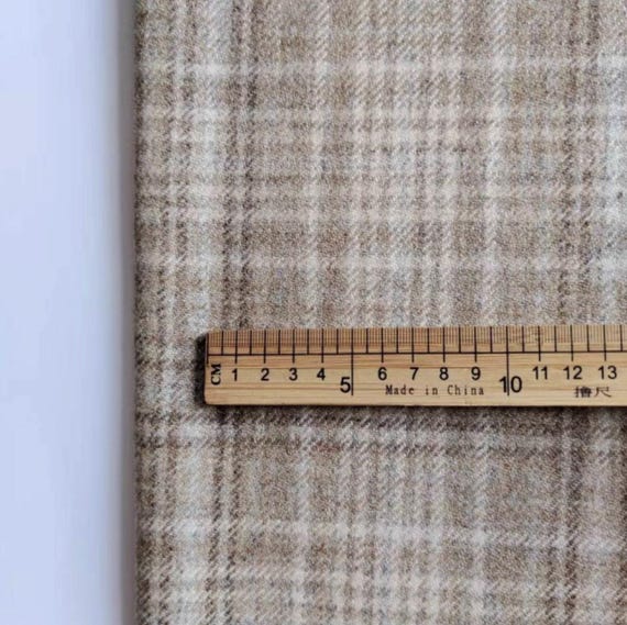 Plaid Wool fabric by the yard