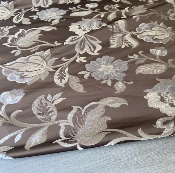 Floral Jacquard Silk Fabric by the yard