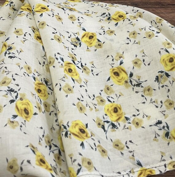 Print ramie fabric by the yard for blouses, dresses,  skirts, clothes fabric