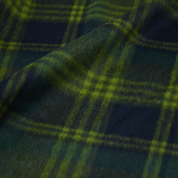 Plaid Wool fabric by the yard