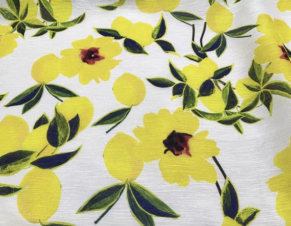 Print Silk linen fabric by the yard