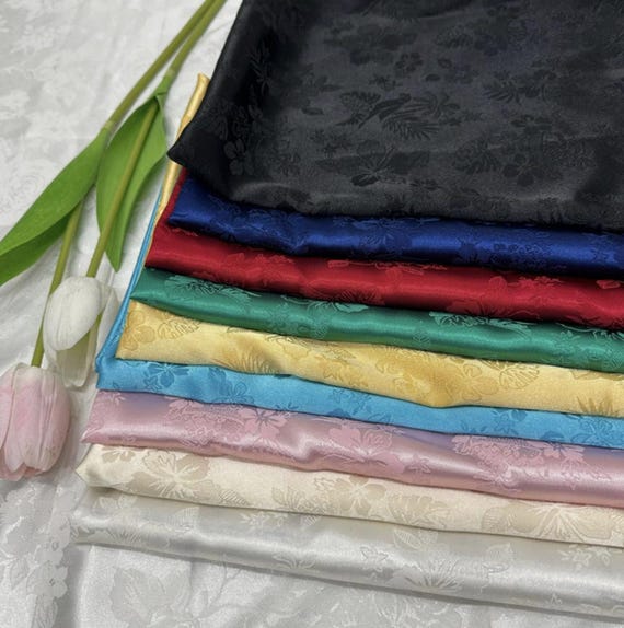 Jacquard floral fabric by the yard