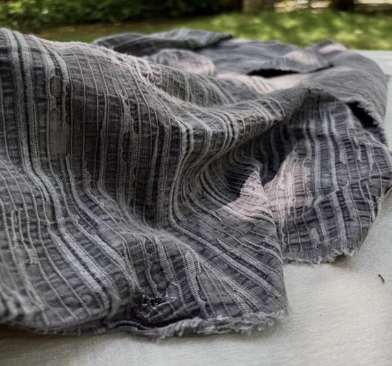 Jacquard striped linen fabric by the yard