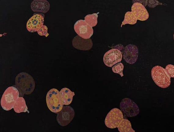 Jacquard Print Gambiered silk fabric by the yard