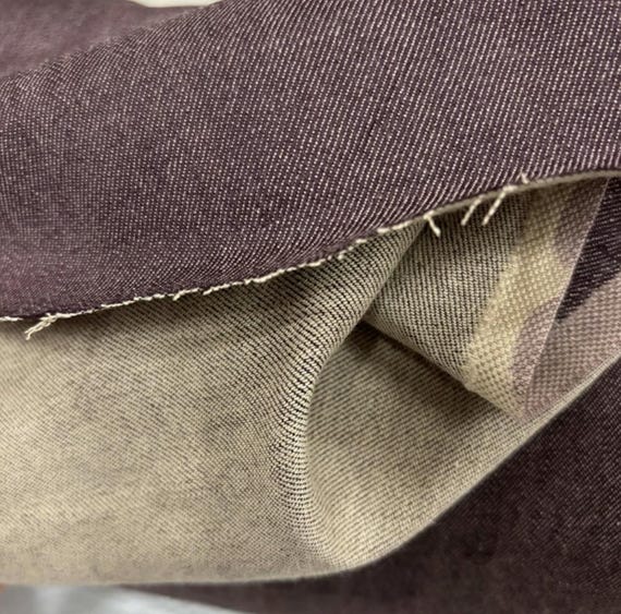 Wool cotton denim fabric by the yard