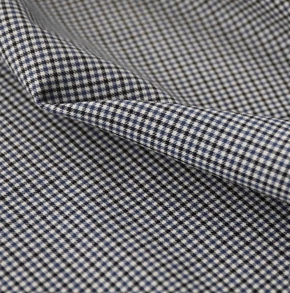 Plaid Worsted Wool fabric by the yard