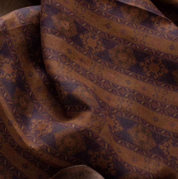 Print linen fabric by the yard