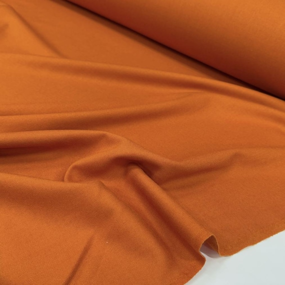 Orange Worsted Wool fabric by the yard