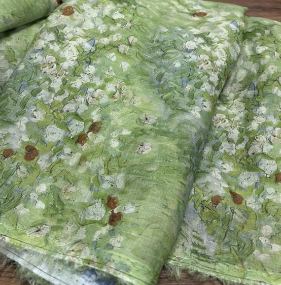 Print ramie fabric by the yard