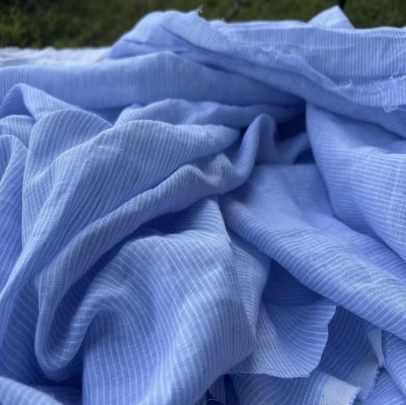 Striped linen fabric by the yard