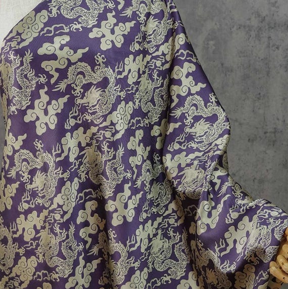 Dragon Jacquard brocade fabric by the yard