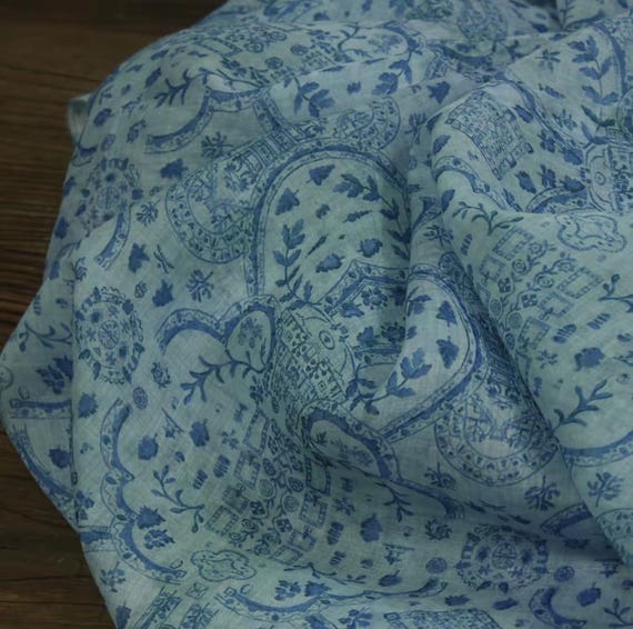 Print ramie fabric by the yard