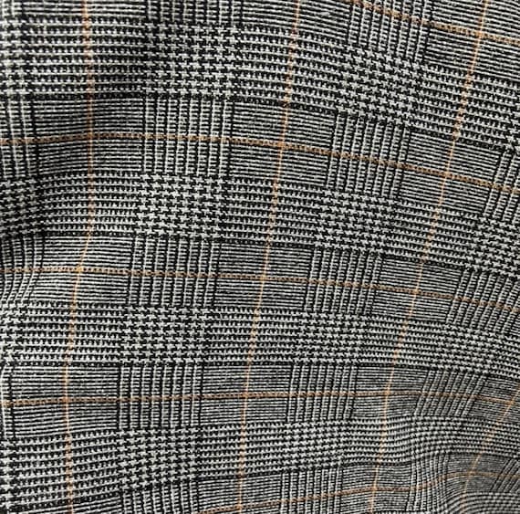 Plaid Metallic Wool fabric by the yard