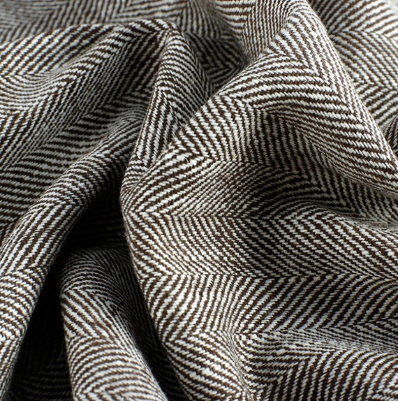 Yarn Dyed Herringbone Ramie Cotton Fabric by the Yard Etsy