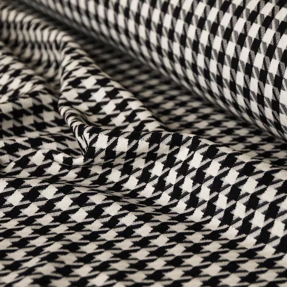Houndstooth Wool Fabric by the yard