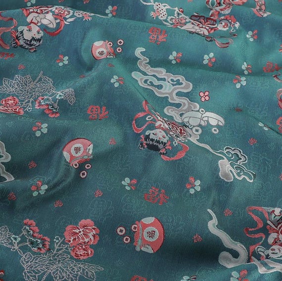 Ne Zha Jacquard Brocade fabric by the yard