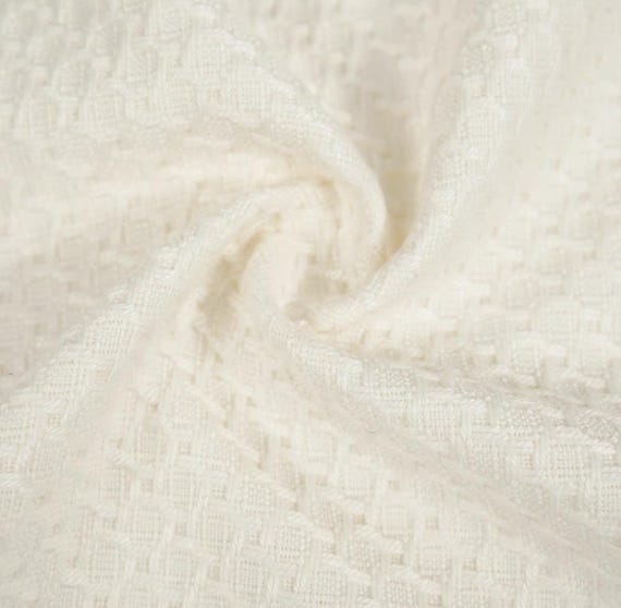 Cream tweed fabric by the yard
