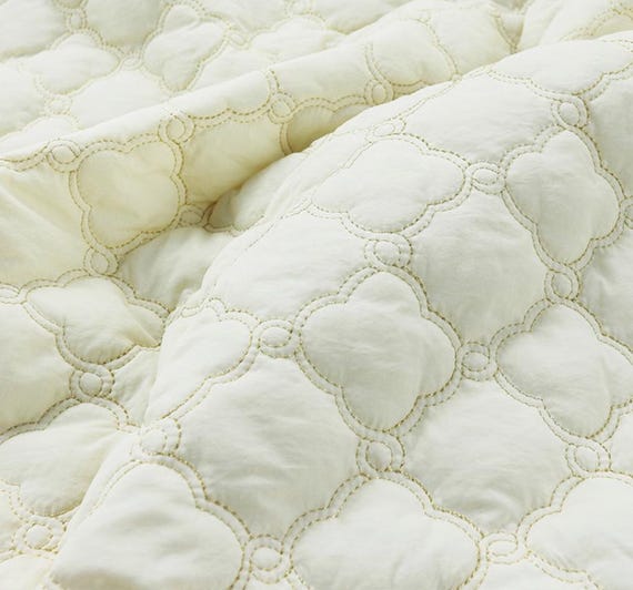 Embroidered Textured quilted padded fabric by the yard