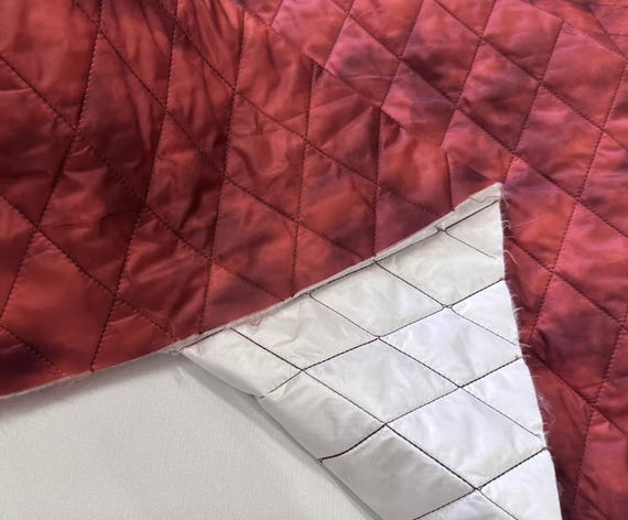 Quilted wool padded fabric by the yard