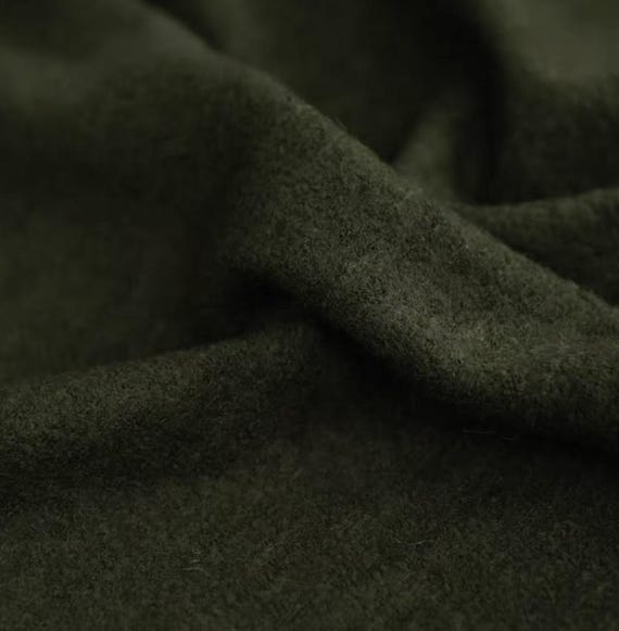 Green Knit wool fabric by the yard
