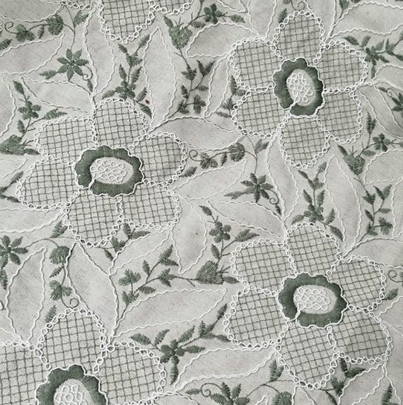 Embroidery linen viscose fabric by the yard