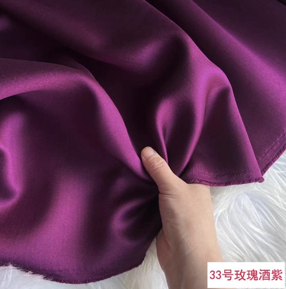 Multi color options Silk wool satin fabric by the yard