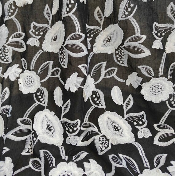 Embroidery cotton fabric By the yard