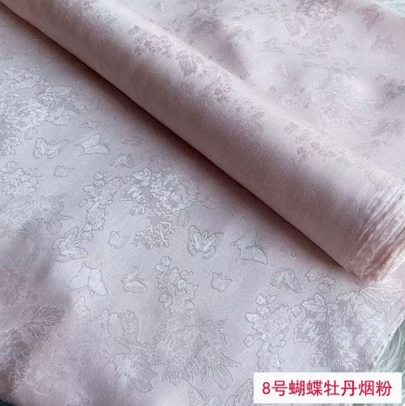 Jacquard floral silk fabric by the yard