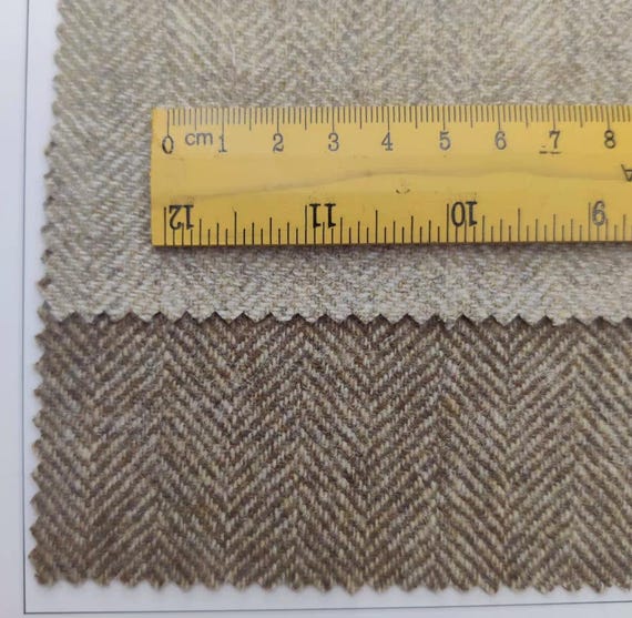 Herringbone wool fabric by the yard