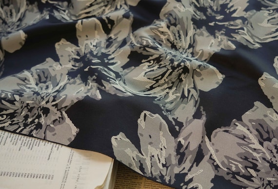 Jacquard floral brocade fabric by the yard