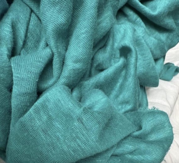 Knit linen jersey fabric by the yard