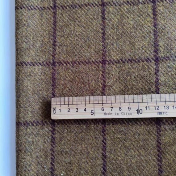 Plaid Wool fabric by the yard