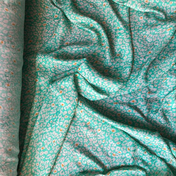 Print silk cotton fabric by the yard Etsy