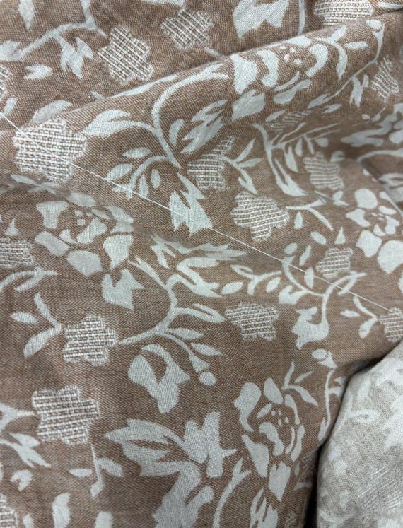 Jacquard Floral Linen Cotton Fabric By The Yard