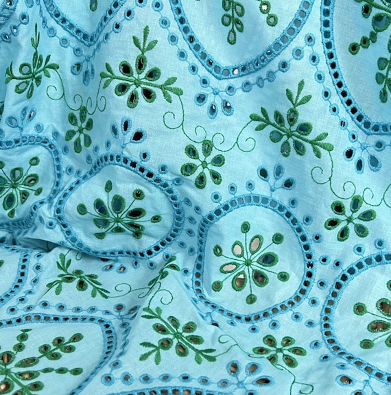 Embroidery cotton fabric By the yard