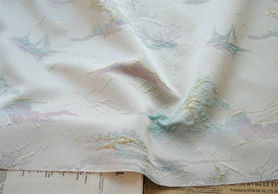 Jacquard brocade fabric by the yard