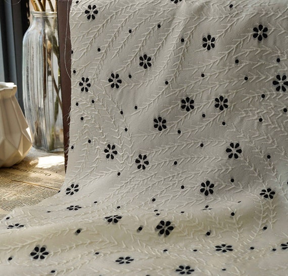 Jacquard floral fabric by the yard